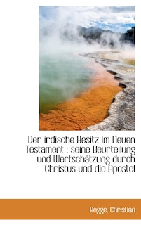 Front cover_Der Irdische Besitz Im Neuen Testament
