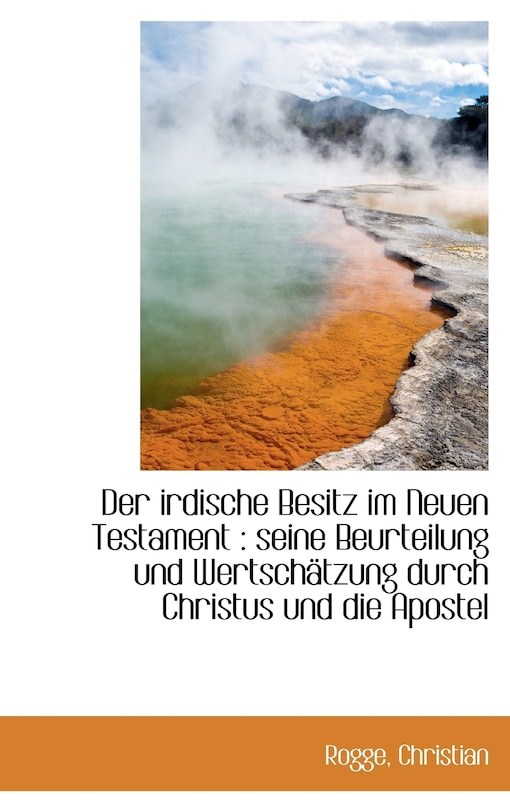 Front cover_Der Irdische Besitz Im Neuen Testament