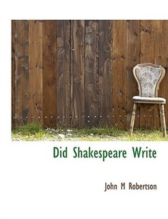 Couverture_Did Shakespeare Write