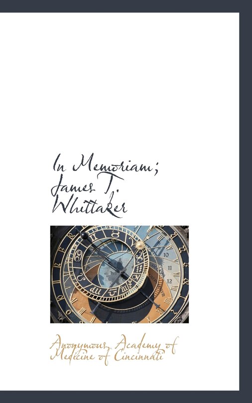 Front cover_In Memoriam; James T. Whittaker