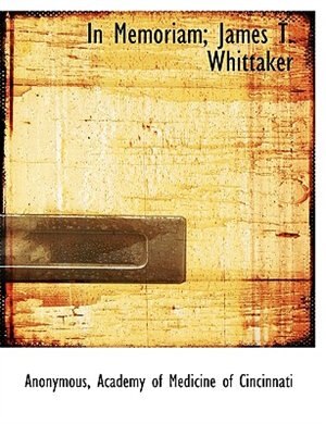 Couverture_In Memoriam; James T. Whittaker