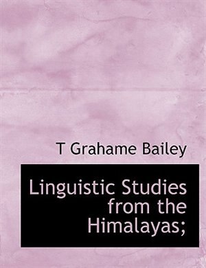 Front cover_Linguistic Studies from the Himalayas