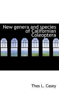 Front cover_New genera and species of Californian Coleoptera