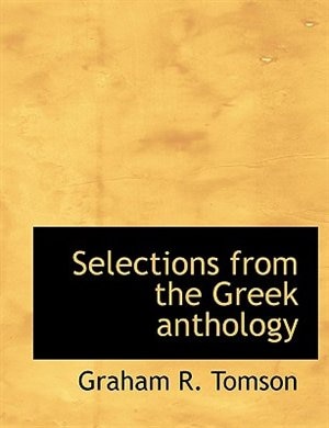 Couverture_Selections from the Greek anthology