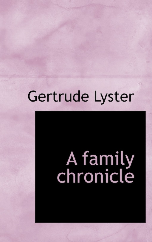 Front cover_A Family Chronicle