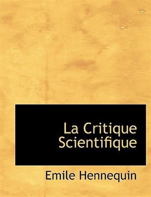 Front cover_La Critique Scientifique