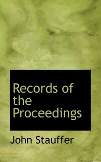 Front cover_Records Of The Proceedings