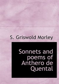 Couverture_Sonnets And Poems Of Anthero De Quental