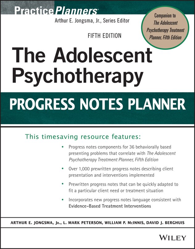 Front cover_The Adolescent Psychotherapy Progress Notes Planner
