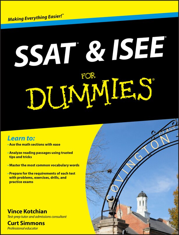 Front cover_SSAT and ISEE For Dummies
