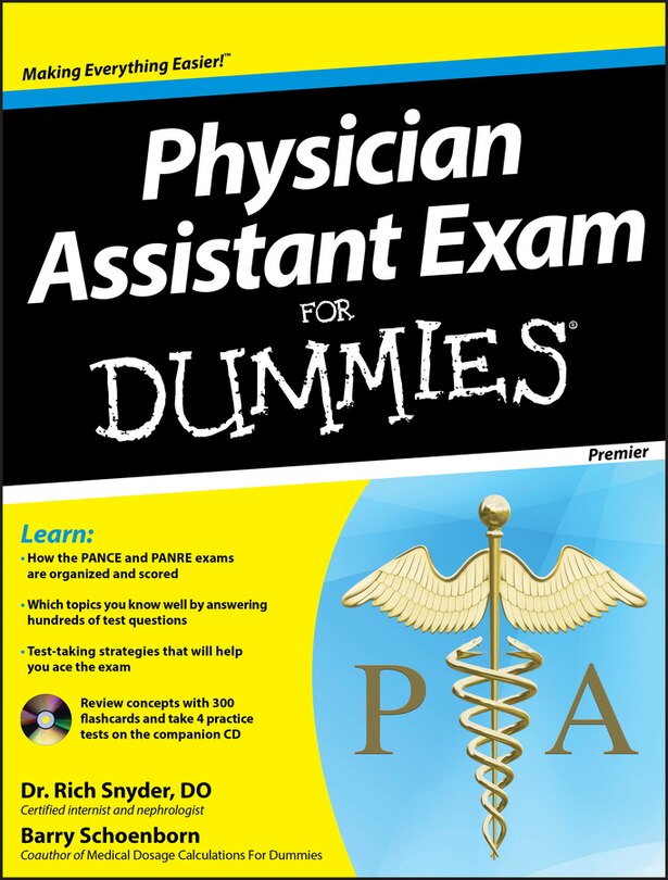 Front cover_Physician Assistant Exam For Dummies, with CD