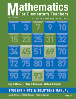 Front cover_Mathematics for Elementary Teachers, Student Hints and Solutions Manual