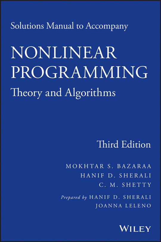 Couverture_Solutions Manual to accompany Nonlinear Programming