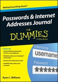 Front cover_Passwords and Internet Addresses Journal For Dummies