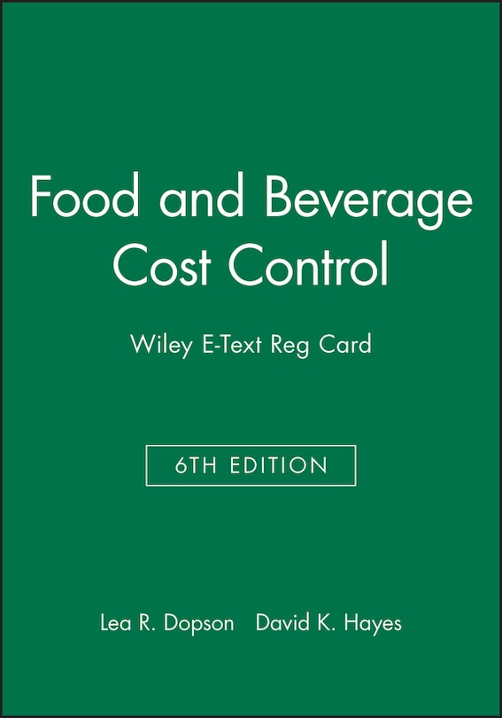 Food And Beverage Cost Control, 6e E-text Reg Card