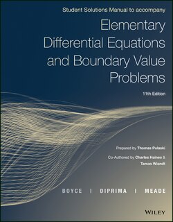 Front cover_Elementary Differential Equations and Boundary Value Problems, Student Solutions Manual