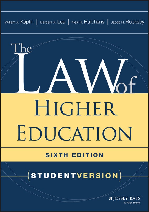 Front cover_The Law of Higher Education, Student Version