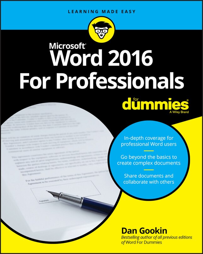 Front cover_Word 2016 For Professionals For Dummies