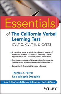 Couverture_Essentials of the California Verbal Learning Test
