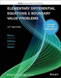 Front cover_Elementary Differential Equations and Boundary Value Problems, 12e WileyPLUS Card and Loose-leaf Set Single Term