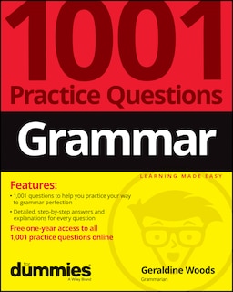 Front cover_Grammar: 1001 Practice Questions For Dummies (+ Free Online Practice)