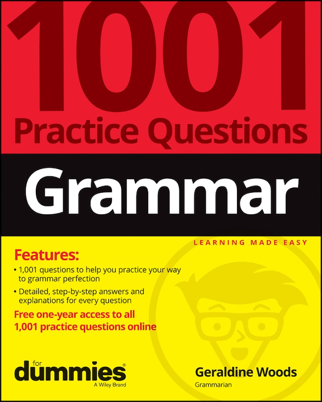Front cover_Grammar: 1001 Practice Questions For Dummies (+ Free Online Practice)
