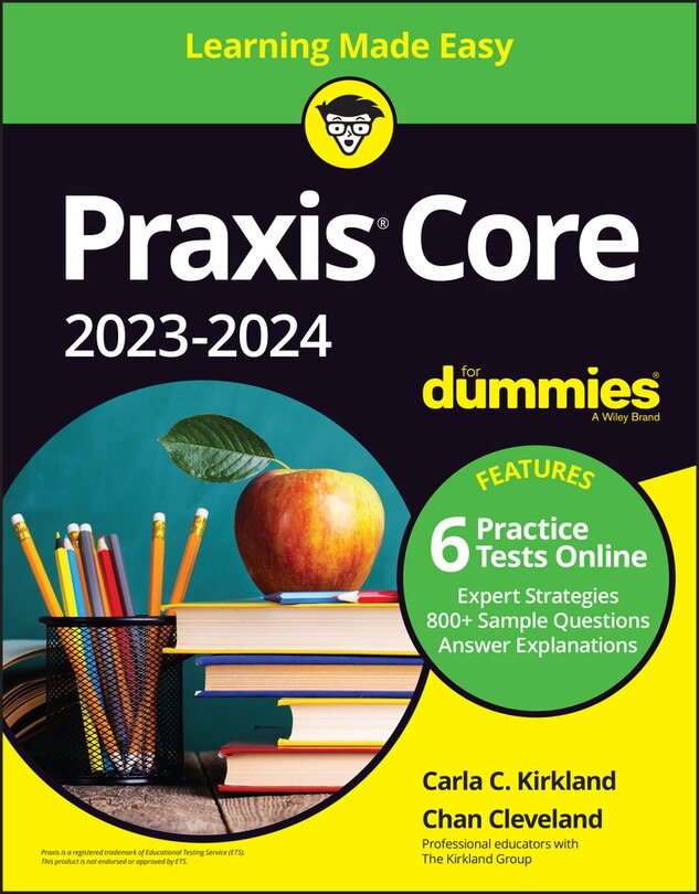 Front cover_Praxis Core 2023-2024 For Dummies with Online Practice