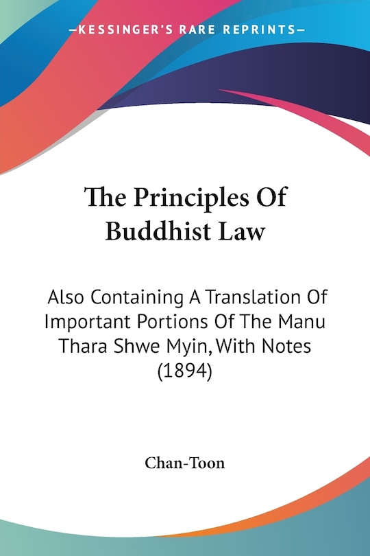 Front cover_The Principles Of Buddhist Law