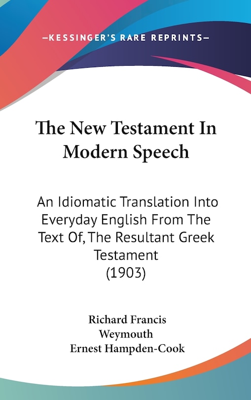 Front cover_The New Testament In Modern Speech