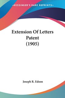 Front cover_Extension Of Letters Patent (1905)