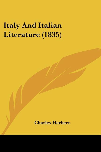 Front cover_Italy And Italian Literature (1835)