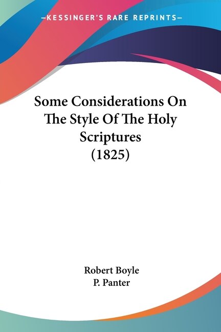 Front cover_Some Considerations On The Style Of The Holy Scriptures (1825)