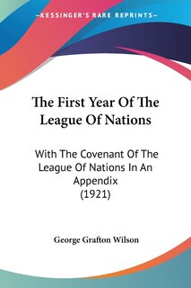 Couverture_The First Year Of The League Of Nations