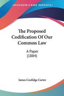 Front cover_The Proposed Codification Of Our Common Law