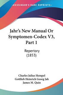 Front cover_Jahr's New Manual Or Symptomen-Codex V3, Part 1