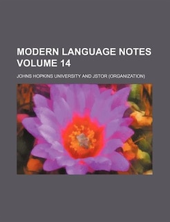 Couverture_Modern Language Notes Volume 14