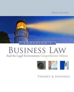 Couverture_Anderson's Business Law And The Legal Environment, Comprehensive Volume