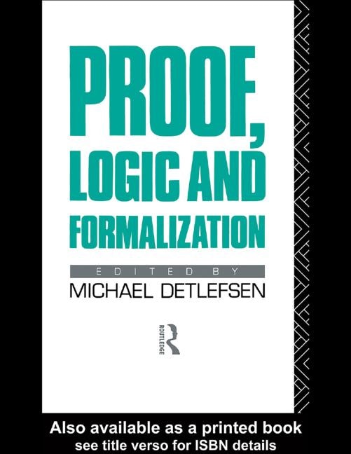 Front cover_Proof, Logic And Formalization