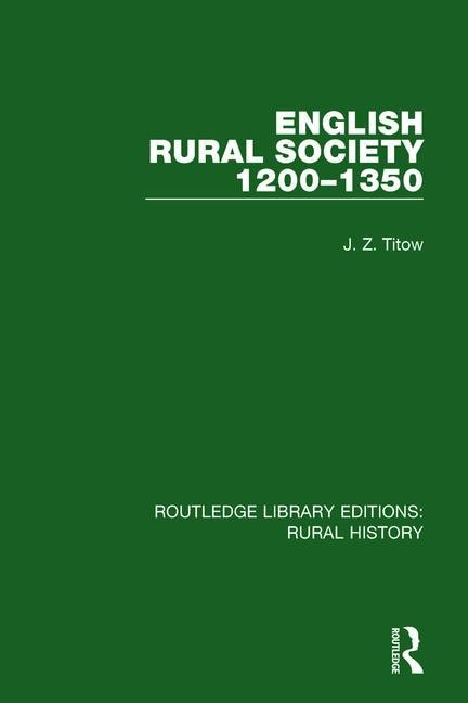 Front cover_English Rural Society, 1200-1350