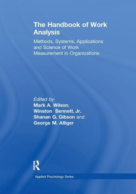 Front cover_The Handbook Of Work Analysis