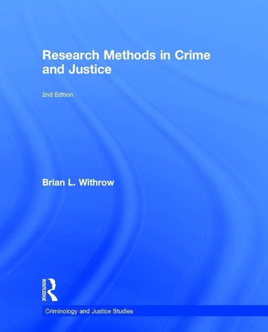 Front cover_Research Methods In Crime And Justice