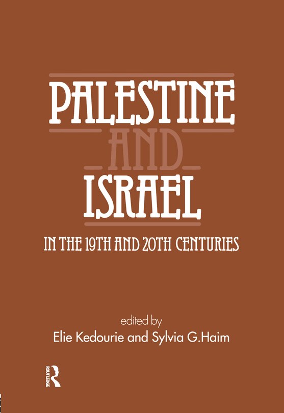 Couverture_Palestine And Israel In The 19th And 20th Centuries