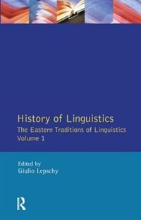 Front cover_History Of Linguistics Volume I