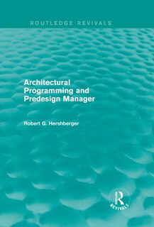 Front cover_Architectural Programming And Predesign Manager