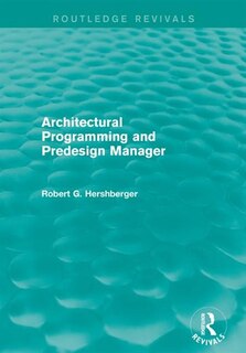Front cover_Architectural Programming And Predesign Manager