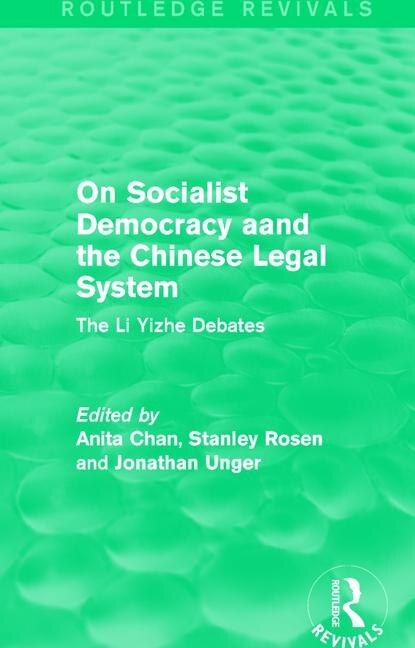 Couverture_On Socialist Democracy And The Chinese Legal System