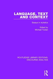 Couverture_Language, Text And Context