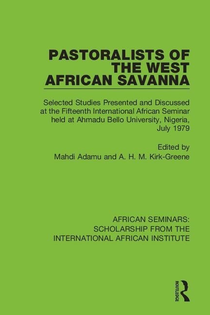 Front cover_Pastoralists of the West African Savanna