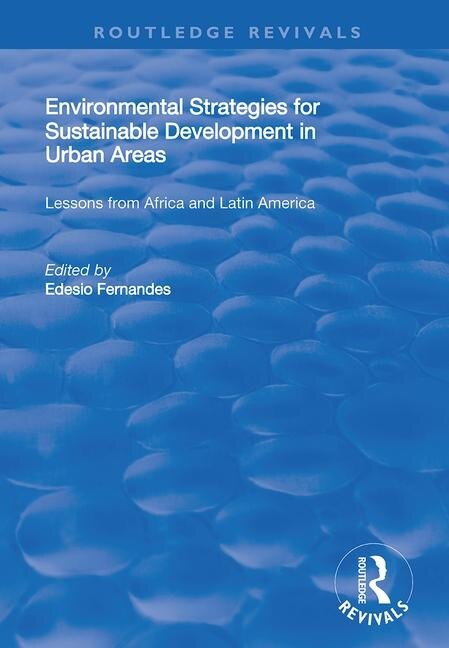 Front cover_Environmental Strategies For Sustainable Developments In Urban Areas