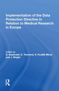 Front cover_Implementation Of The Data Protection Directive In Relation To Medical Research In Europe